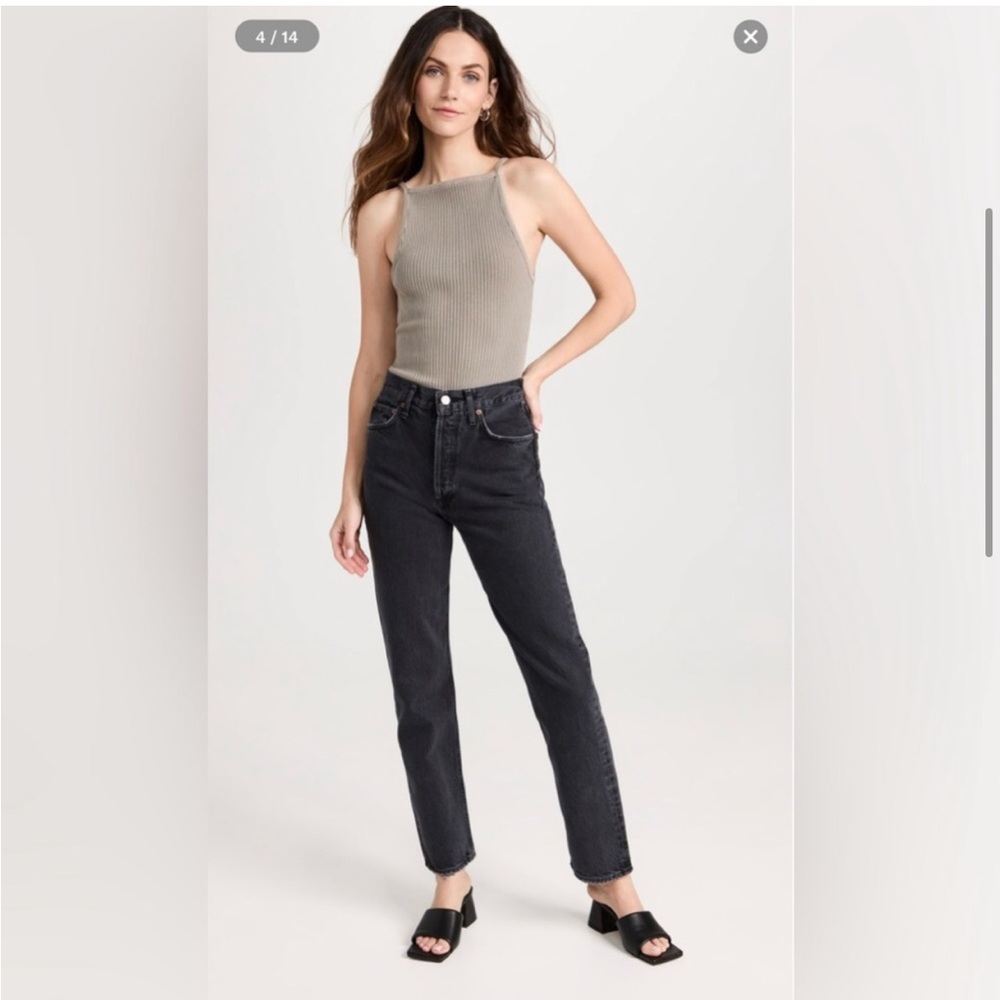Agolde Black Straight Leg Jeans